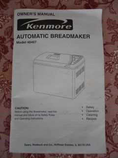 Kenmore Automatic Breadmaker Bread Machine Owners Manual Recipes Model 
