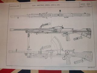 Bren Machine Gun 303 Blueprints Schematics 1 2 Scale