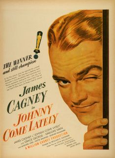 1943 Ad Film Johnny Come Lately Movie James Cagney William Cagney 
