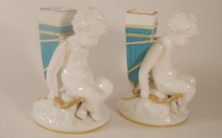 antique william brownfield cupid figural vase pair