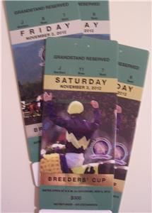 2X Breeders Cup Tickets 11 02 11 03 Two Day Pkg 1 16 Pole Under Face 
