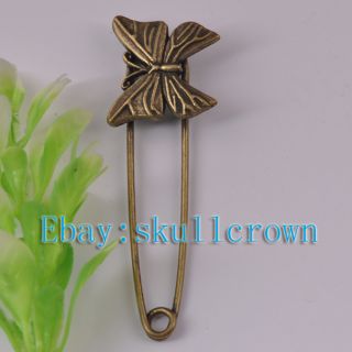 Free SHIP 30pcs Bronze Plated Butterfly Brooches LS6460