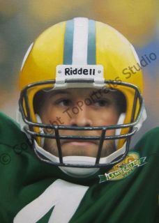 Brett Favre Green Bay Packers Touchdown Celebration   Original Art Oil 