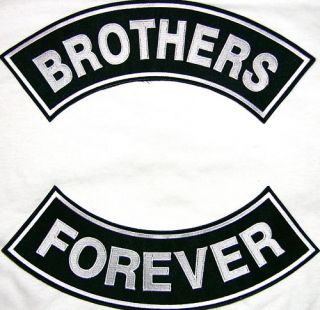Brothers Forever Biker Embroidered Rocker Patch Set 11