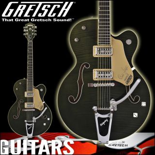 Gretsch G6120SSUGR Brian Setzer Nashville Green Tiger Flame Guitar 