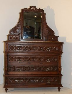 Breton Carved Dresser Antique French Chest Of Drawers Fabulous 