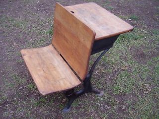 vintage school desk bench in front cabinet in rear style