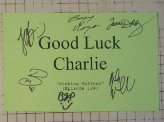Bridgit Mendler Jason Dolley Good Luck Charlie Cast Autographs Hand 