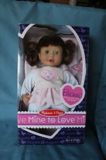 Melissa & Doug Mine to Love Doll & pacifier Brianna 12tall eyes open 