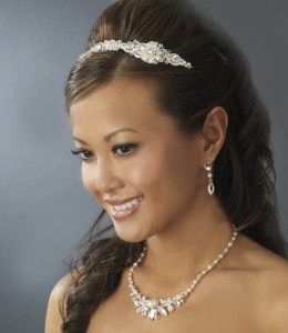   Swarovski Crystals Freshwater Pearls Bridal Wedding Headband Tiara