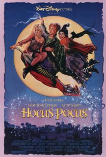 Hocus Pocus Movie Poster 27x40 Bette Midler Kathy Najimy Sarah Jessica 