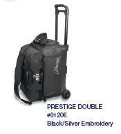 BSI Prestige Double 2 Roller Bowling Ball Bag Silver