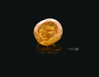 Oval Brilliant Fancy Deep Yellow Orange Loose Engagement Diamond 