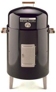 Brinkmann 810 5301 6 SmokeN Grill Charcoal Smoker and Grill, Black