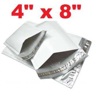 50 #000 4x8 Poly Bubble Mailers Padded Envelope Shipping Supply Bags 4 