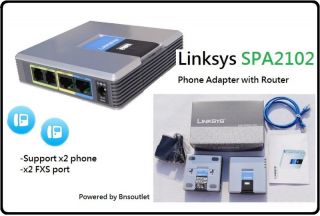 Linksys SPA2102 Phone Adapter with Router ATA VoIP for Asterisk 