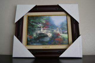 Thomas Kinkade Broadwater Bridge Thomashire Painting on Canvas Framed 