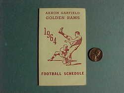 1964 Akron Ohio Garfield High School Golden Rams Football Schedule 