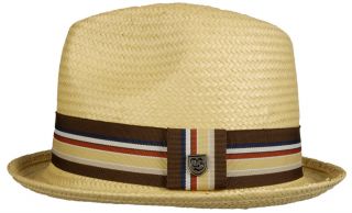 Brixton Clothing Castor Straw Fedora Hat Tan New