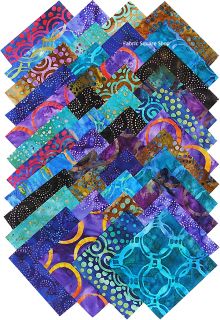 Robert Kaufman Bubbles Batiks 5 Fabric Quilting Squares