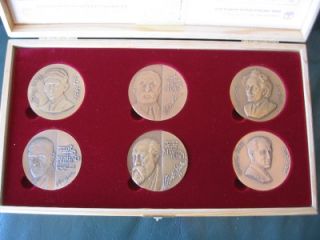 Einstein Kafka Freud Buber Blum Gershwin 6 Bronz Medals