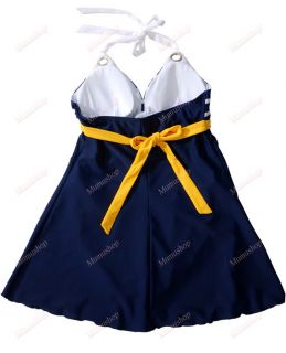 2012 Navy Sailor Striped One Piece Swimsuit Tankini Swimwear Plus Size 