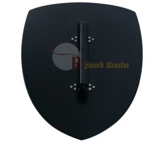   Medieval Knight Crusader Shield Black Cross Buckler Brand New