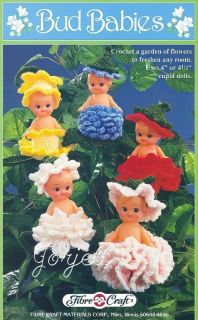 Bud Babies Crochet Booklet & 5 Cupid Dolls RARE