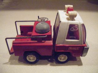   Buddy L Fire Truck White Cab with Siren Lights Working Bell VGC