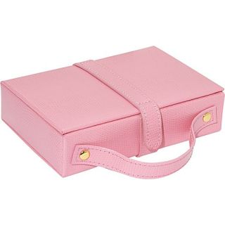 Budd Leather Travel Jewel Box with Mirror   Pink