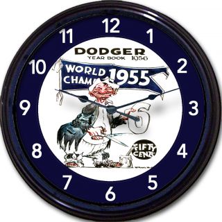 BROOKLYN DODGERS BASEBALL 1956 YEARBOOK CLOCK EBBETS FIELD 1955 WORLD 