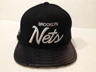 Brooklyn Nets Custom Made Genuine Snakeskin Mitchell Ness Snapback 