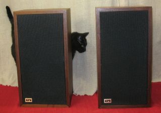 EPI Epicure M 100 Speakers Walnut Wood Veneer Rubber Surrounds 