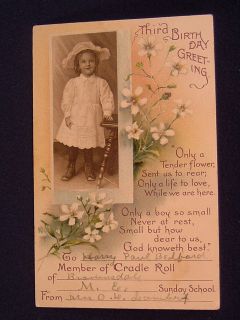 Description VINTAGE THIRD BIRTHDAY GREETING CARD FROM THE BROWNSDALE 