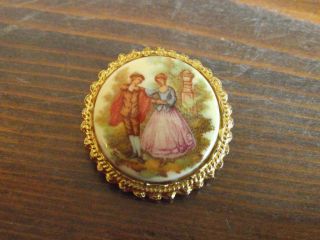   vintage fragonard courting scene brooch from united kingdom time