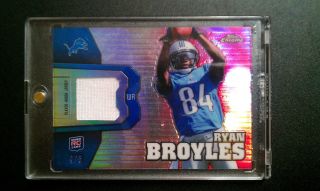 Ryan Broyles Topps Chrome RC Red Refractor Jersey 4 5 Detroit Lions 