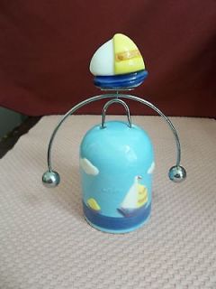 sail boat blue bank with moving parts 