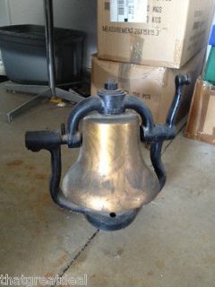 Howard 1020 Antique Brass Bell with Cradle Train Locomotive Steam 