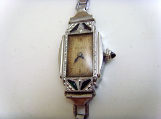   Engraved Bulova Emerald Bezel 15 Jewels Cal 6AP Manual Watch