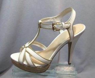 Elle El Monica White Heels Elle White and Gold Heels 5 inch Heels 