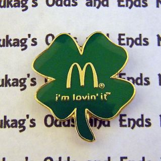   McDonalds Im Lovin It Four Leaf Clover Lapel Pin. FAST SHIPPING