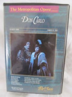 Metropolitan Opera Don Carlo Giuseppe Verdi Bel CANTO VHS Video D9 