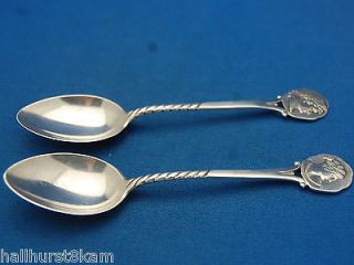 Two Sterling Silver Demitasse Spoons Four Leaf Clover Hallmark