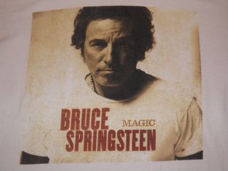 Bruce Springsteen Magic Tour T Shirt Size M White with Tour Dates on 