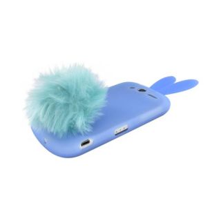 For T Mobile myTouch 4G Blue Bunny Rubber Anti Slip Skin Silicone Case 