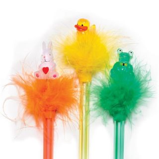 Light Up Animal Ball Point Pens Bunny Frog Chick New Easter Basket 
