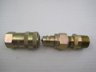 6526 Parker Bruning Brass 3 8 Hydraulic Quick Disconnect Coupler Set 