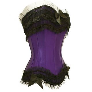 Purple Burlesque Moulin Rouge Corset Top Skirt Costume Sz Medium 