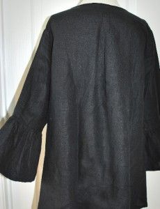 bryn walker cute black shirt with flared sleeves