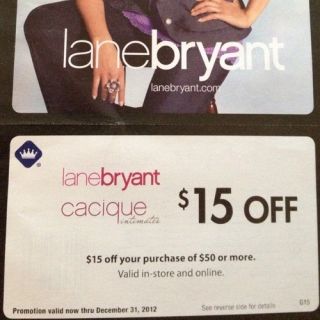 Lane Bryant Coupon $15 Off Your Purchase of $50 or More in Store or 